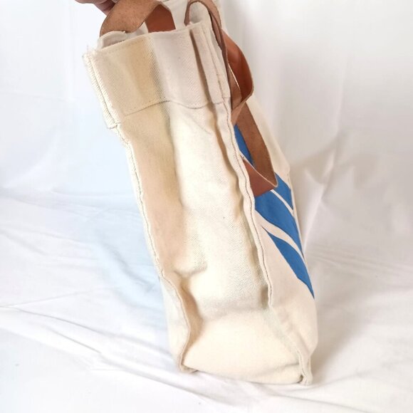 Extra Large 'S' Canvas Tote Shopper Bag Carryall Leather Straps Great Condition - Picture 4 of 9